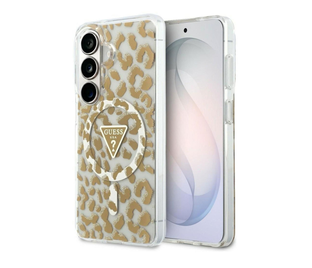 Guess Etui Leopard Print Triangle MagSafe do Galaxy S26 brązowy - 1522704 - zdjęcie